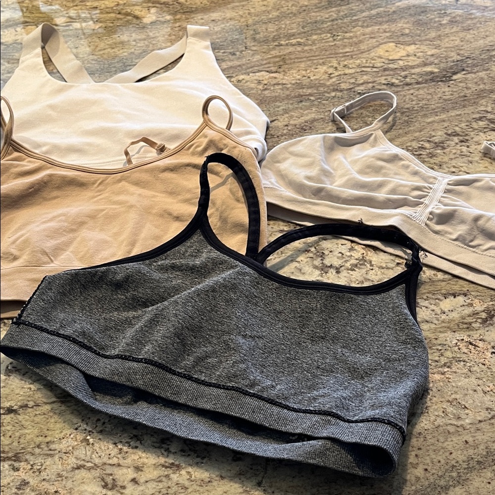 Girls Intimates set of four sports bras - Black, Cream, white